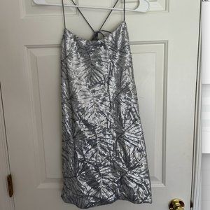 Cosmopolitan Sparkly Silver Spaghetti Strap Dress